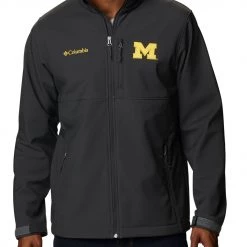 Columbia Men's Michigan Wolverines Grey Flanker Full-Zip Fleece Jacketv