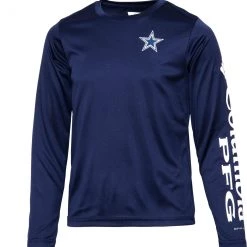 Columbia Youth Dallas Cowboys Terminal Navy Tackle Long Sleeve T-Shirt For Boys'