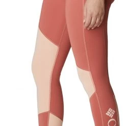 Columbia Women's Columbia Lodge Colorblock 7/8 Leggings Dark Coral Peach/pea Blm -Columbia Sales Store unnamed file 392