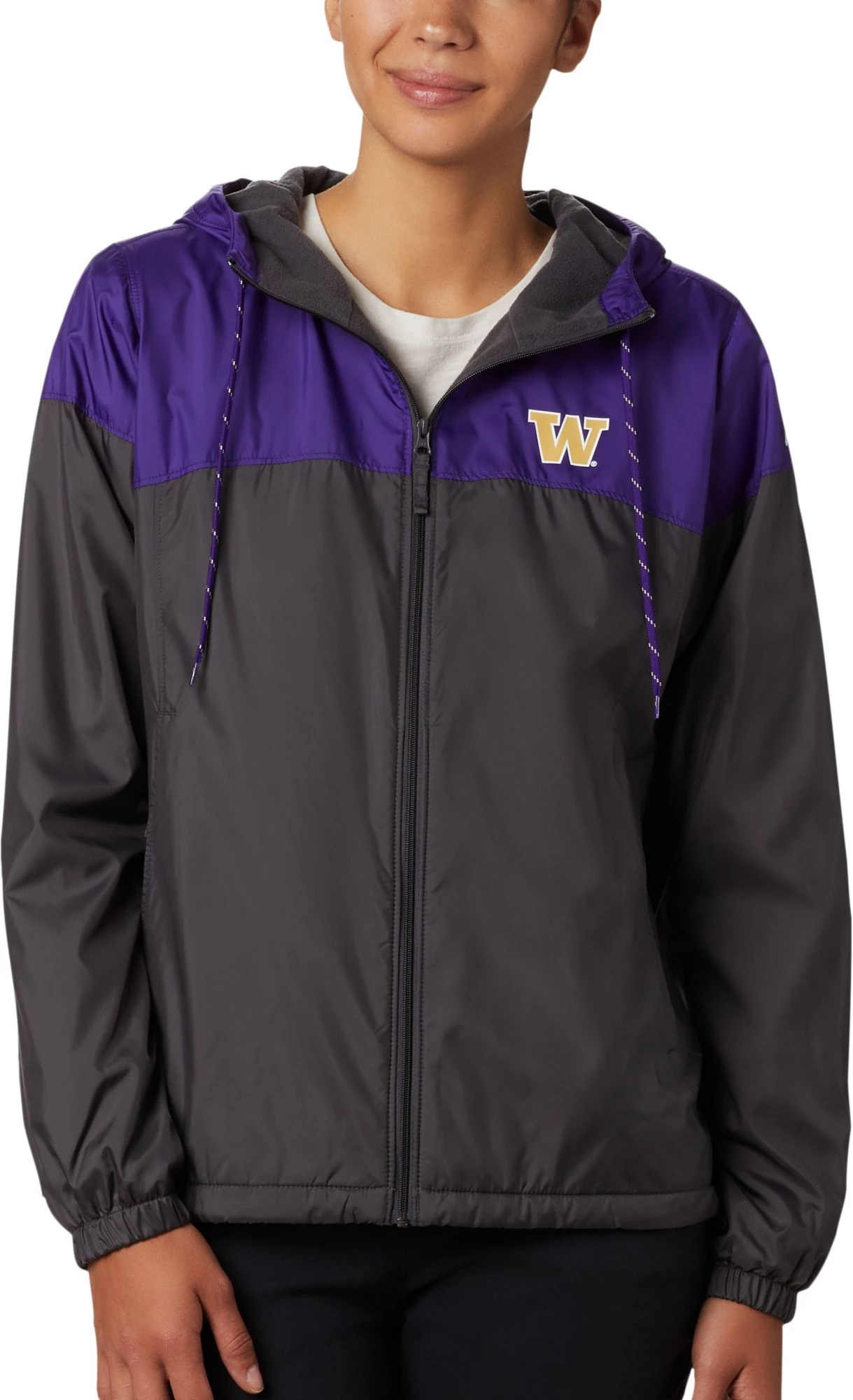 Columbia Women's Washington Huskies Purple/Black CLG Flash Forward Lined Jacket 3 Columbia Women's Washington Huskies Purple/Black CLG Flash Forward Lined Jacket