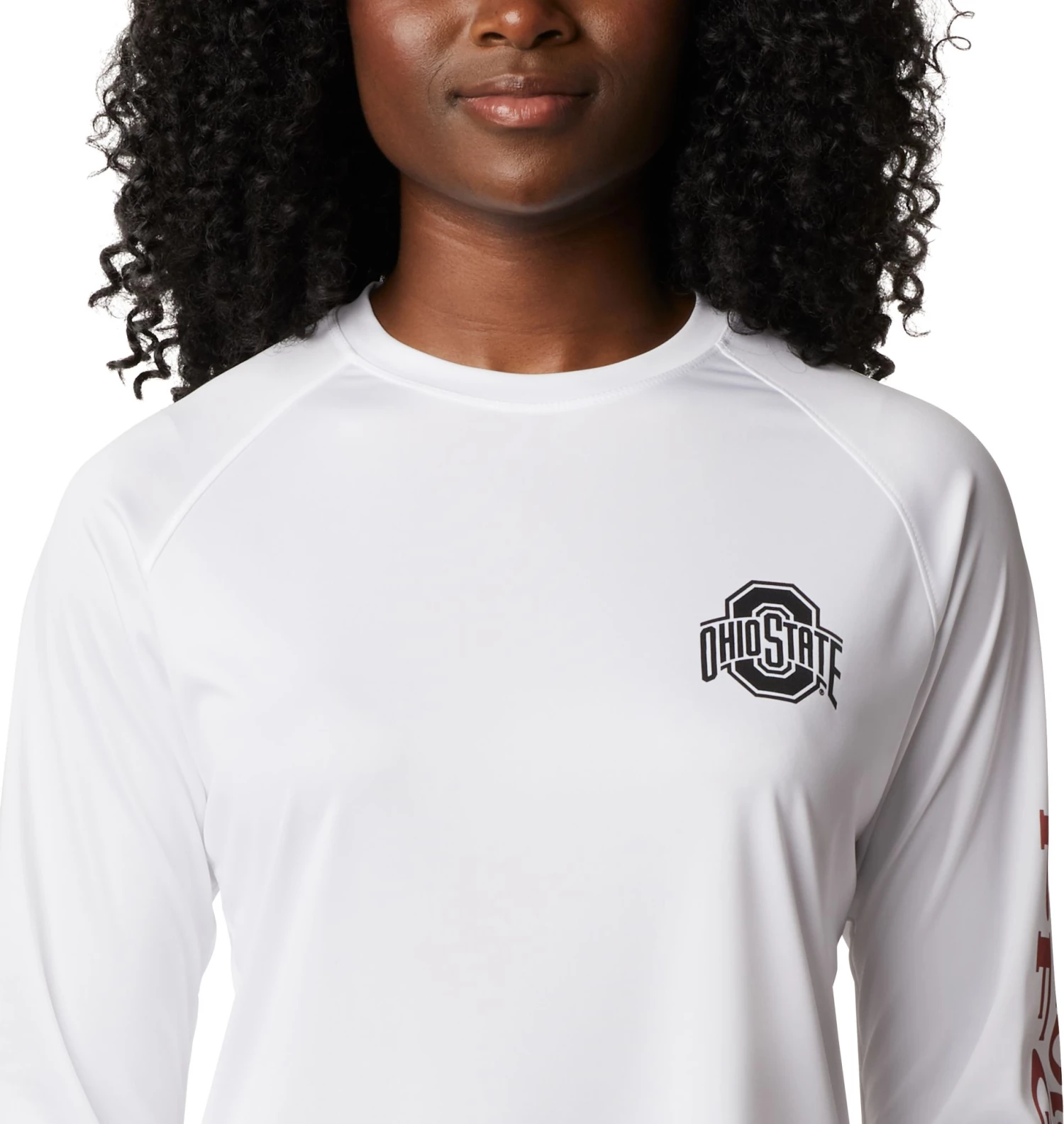 Columbia Women's Ohio State Buckeyes Tidal Long Sleeve White T-Shirt 4 Columbia Women's Ohio State Buckeyes Tidal Long Sleeve White T-Shirt - Image 2