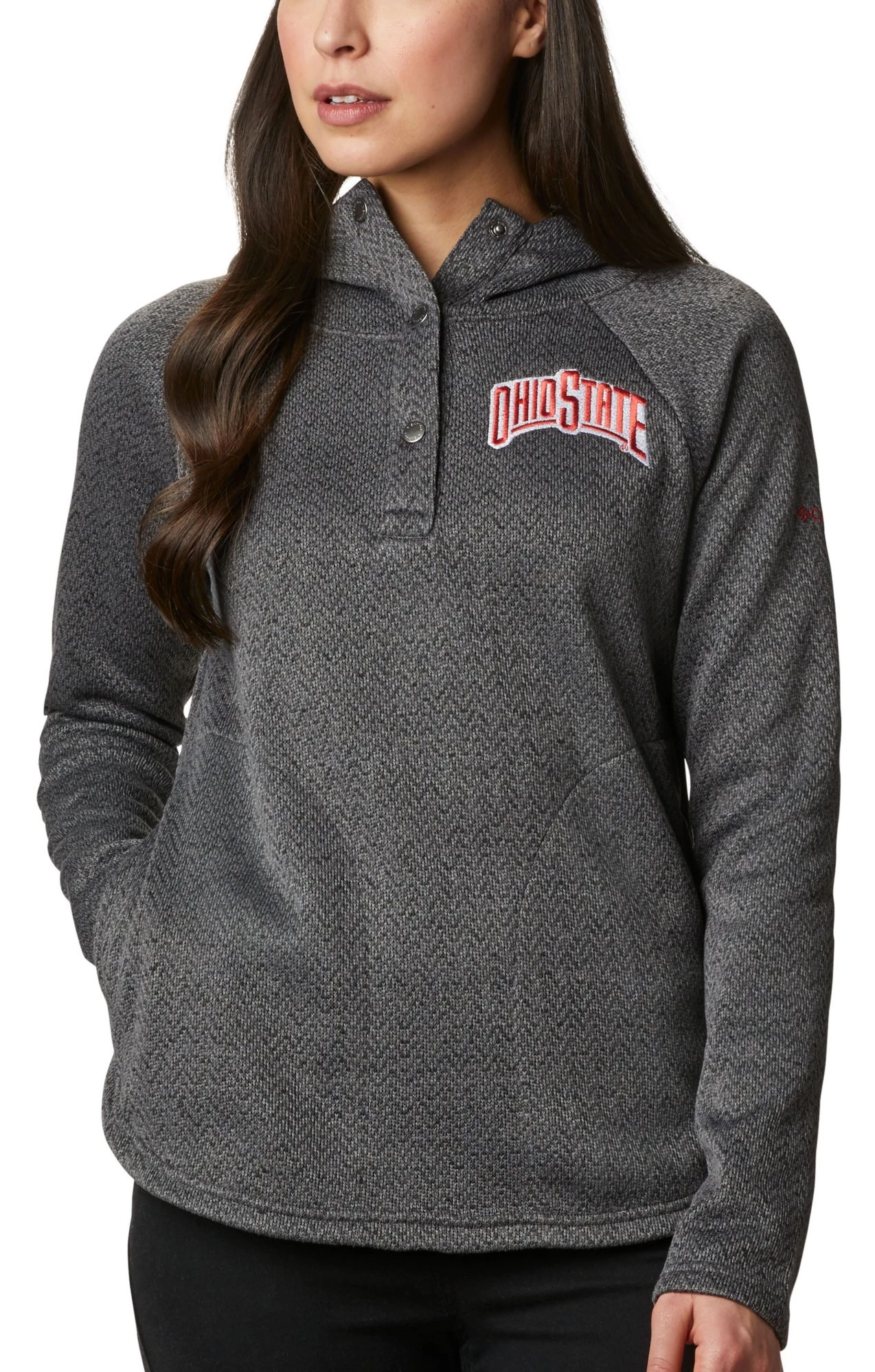 Columbia Women's Ohio State Buckeyes Darling Days Half-Snap Black Hoodie 3 Columbia Women's Ohio State Buckeyes Darling Days Half-Snap Black Hoodie