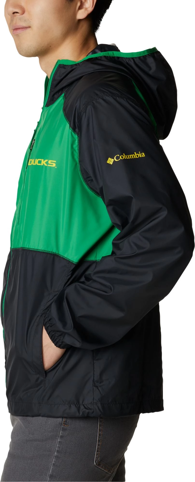 Columbia Men's Oregon Ducks Black Flash Forward Full-Zip Jacket 6 Columbia Men's Oregon Ducks Black Flash Forward Full-Zip Jacket - Image 4