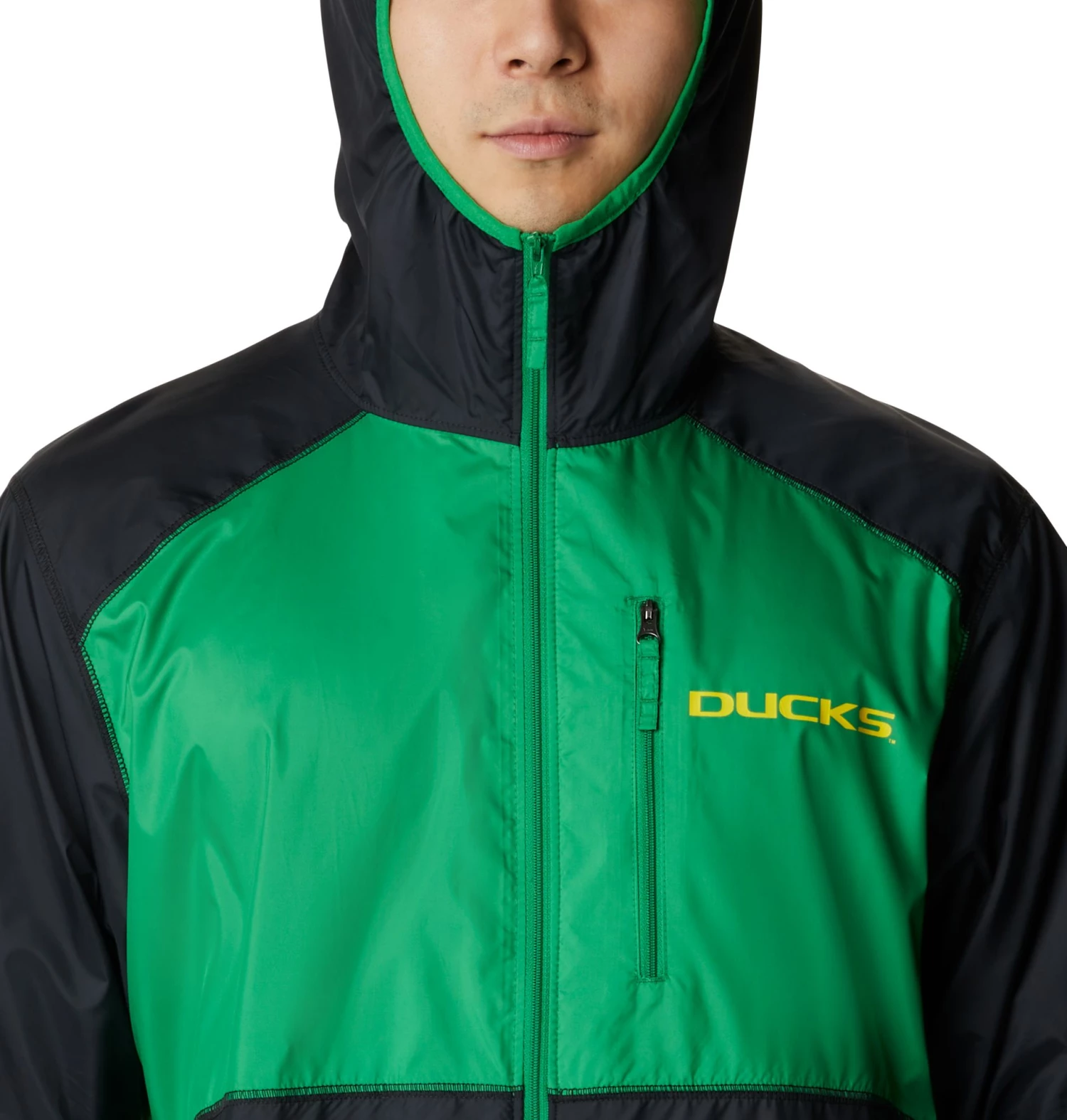 Columbia Men's Oregon Ducks Black Flash Forward Full-Zip Jacket 7 Columbia Men's Oregon Ducks Black Flash Forward Full-Zip Jacket - Image 5