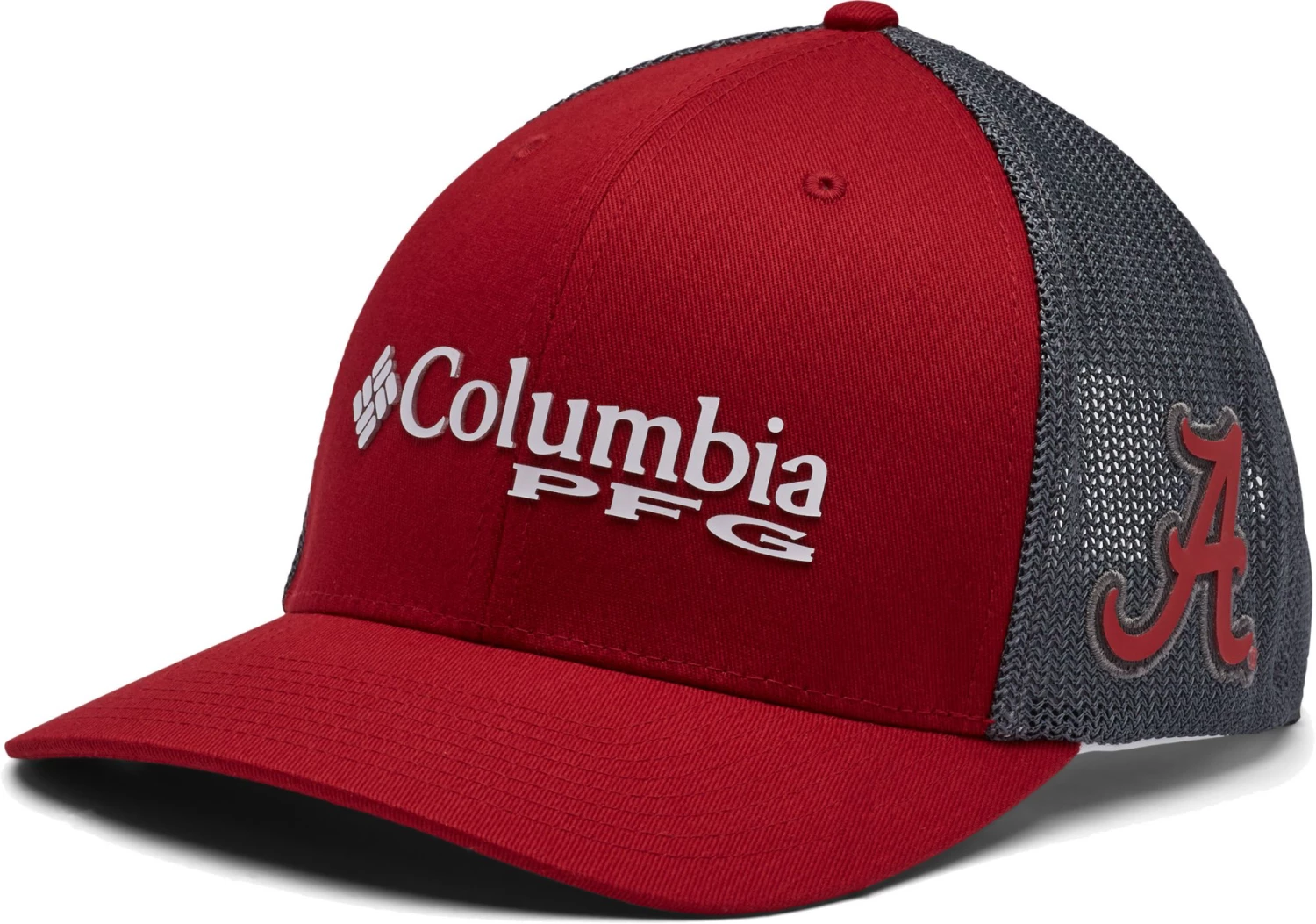 Columbia Men's Alabama Crimson Tide Crimson PFG Mesh Fitted Hat 3 Columbia Men's Alabama Crimson Tide Crimson PFG Mesh Fitted Hat