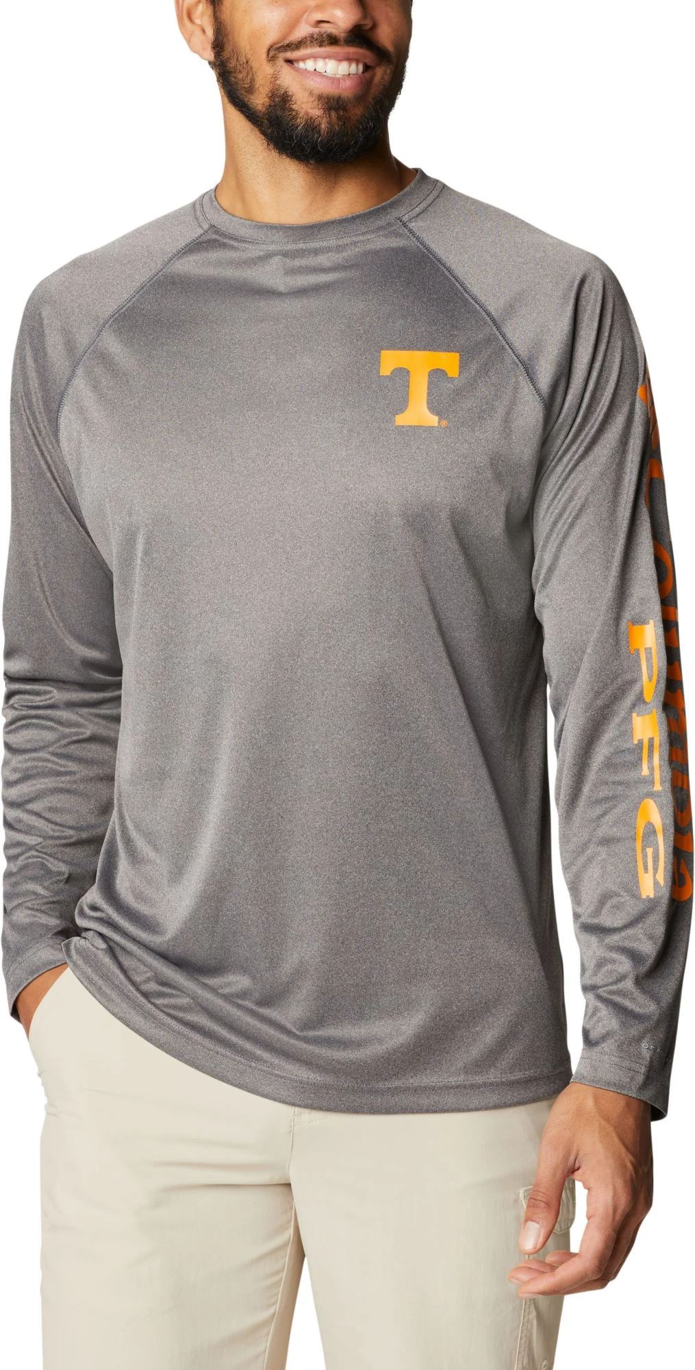 Columbia Men's Tennessee Volunteers Grey Terminal Tackle Long Sleeve T-Shirt 3 Columbia Men's Tennessee Volunteers Grey Terminal Tackle Long Sleeve T-Shirt