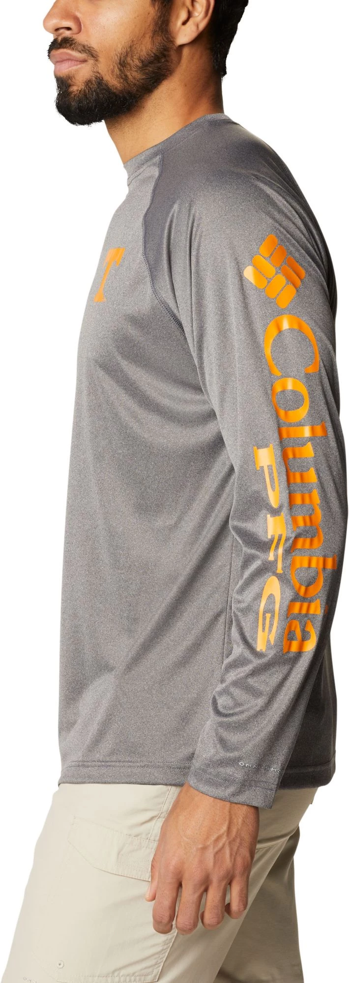 Columbia Men's Tennessee Volunteers Grey Terminal Tackle Long Sleeve T-Shirt 4 Columbia Men's Tennessee Volunteers Grey Terminal Tackle Long Sleeve T-Shirt - Image 2
