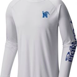 Columbia Men's Memphis Tigers White Terminal Tackle Long Sleeve T-Shirt