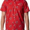 Columbia Men's Georgia Bulldogs Red Super Slack Button Down Shirt -Columbia Sales Store unnamed file 4004
