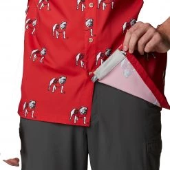 Columbia Men's Georgia Bulldogs Red Super Slack Button Down Shirt 9 Columbia Men's Georgia Bulldogs Red Super Slack Button Down Shirt -Columbia Sales Store unnamed file 4006