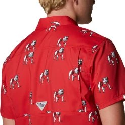 Columbia Men's Georgia Bulldogs Red Super Slack Button Down Shirt 10 Columbia Men's Georgia Bulldogs Red Super Slack Button Down Shirt -Columbia Sales Store unnamed file 4007