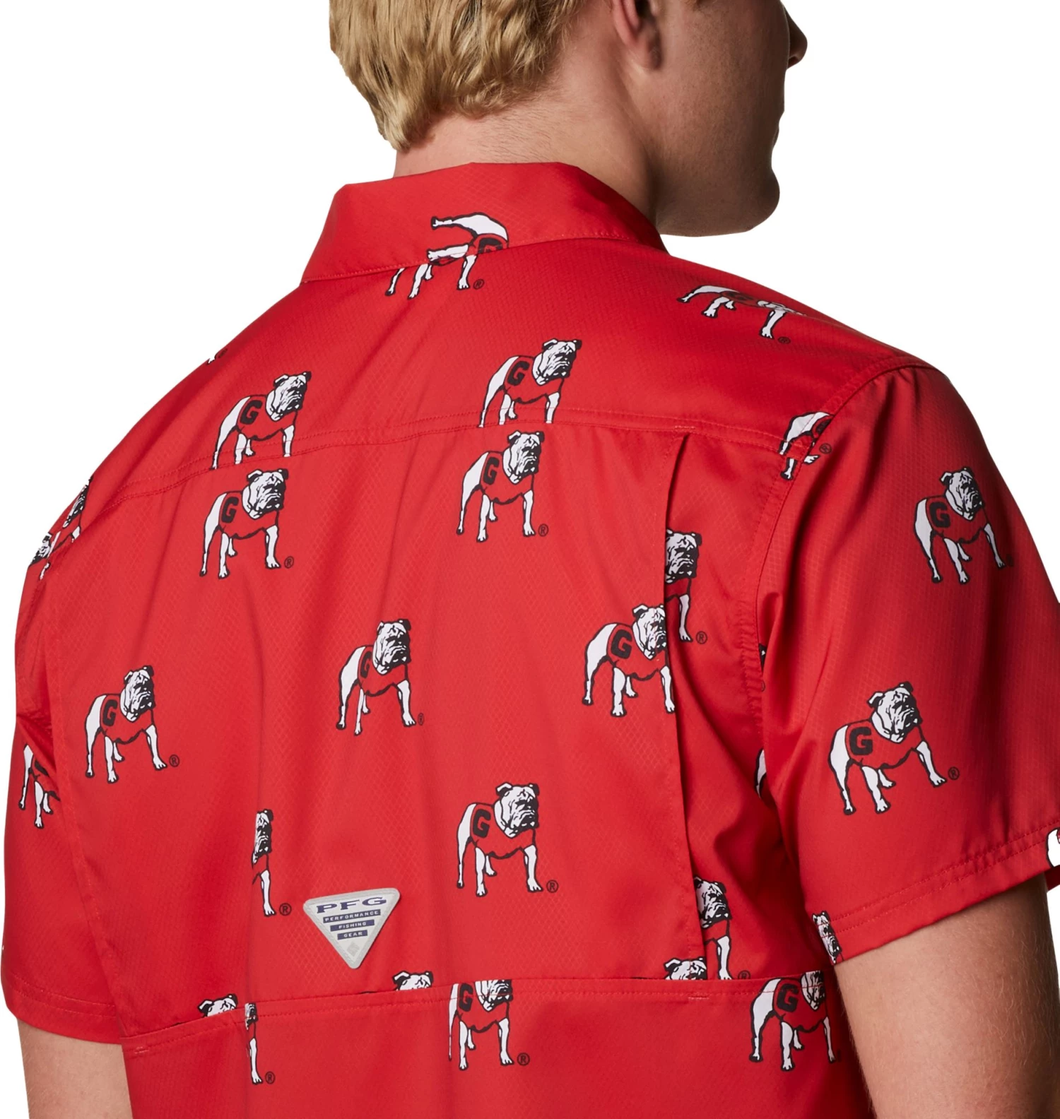 Columbia Men's Georgia Bulldogs Red Super Slack Button Down Shirt 6 Columbia Men's Georgia Bulldogs Red Super Slack Button Down Shirt - Image 4