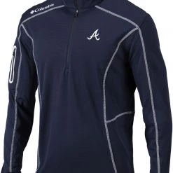 Columbia Men's Atlanta Braves Navy Shotgun Quarter-Zip Shirt