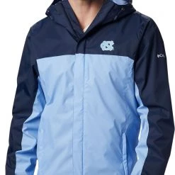 Columbia Men's North Carolina Tar Heels Navy/Carolina Blue Glennaker Storm Jacket