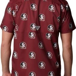 Columbia Men's Florida State Seminoles Garnet Super Slack Button Down Shirt -Columbia Sales Store unnamed file 4069