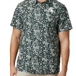 Columbia Men's Michigan State Spartans Green Terminal Tackle Long Sleeve T-Shirt