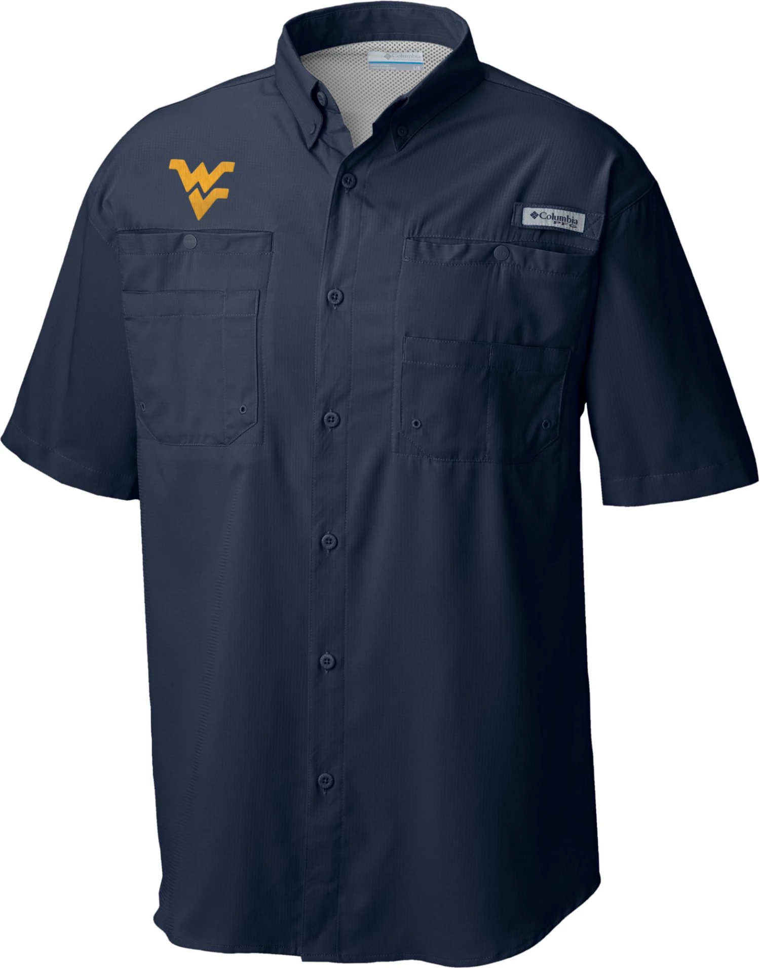 Columbia Men's West Virginia Mountaineers Blue Tamiami Performance Shirt 3 Columbia Men's West Virginia Mountaineers Blue Tamiami Performance Shirt