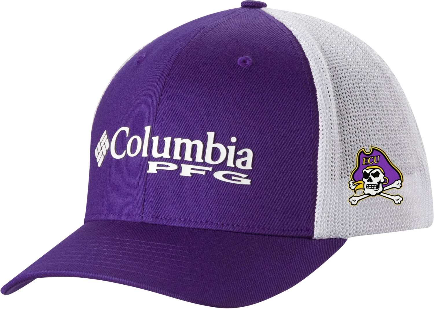 Columbia Men's East Carolina Pirates Purple PFG Mesh Fitted Hat 3 Columbia Men's East Carolina Pirates Purple PFG Mesh Fitted Hat