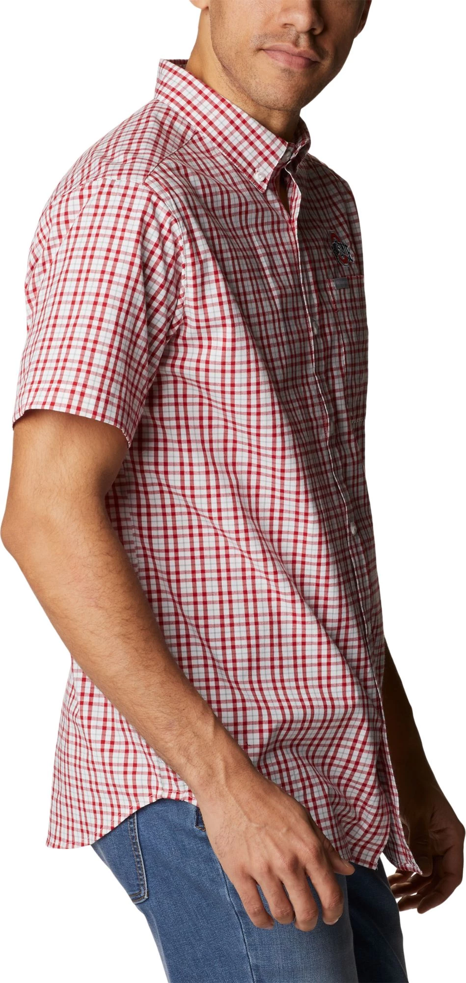 Columbia Men's Ohio State Buckeyes Scarlet Rapid Rivers Button Down Shirt 6 Columbia Men's Ohio State Buckeyes Scarlet Rapid Rivers Button Down Shirt - Image 4