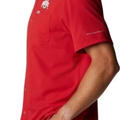 Columbia Men's Ohio State Buckeyes Scarlet Slack Tide Button-Down Shirt -Columbia Sales Store unnamed file 4179