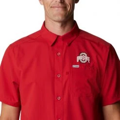 Columbia Men's Ohio State Buckeyes Scarlet Slack Tide Button-Down Shirt -Columbia Sales Store unnamed file 4180