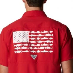 Columbia Men's Ohio State Buckeyes Scarlet Slack Tide Button-Down Shirt -Columbia Sales Store unnamed file 4181