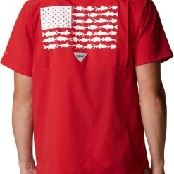 Columbia Men's Ohio State Buckeyes Scarlet Slack Tide Button-Down Shirt -Columbia Sales Store unnamed file 4183