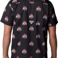 Columbia Men's Ohio State Buckeyes Black Slack Tide Button-Down Shirt -Columbia Sales Store unnamed file 4186