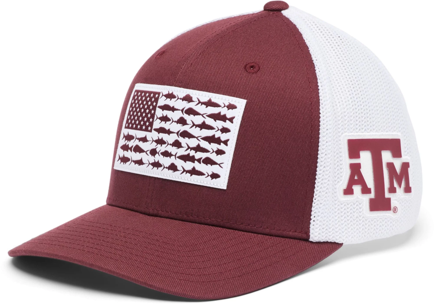 Columbia Men's Texas A&M Aggies Maroon PFG Flag Mesh Fitted Hat 3 Columbia Men's Texas A&M Aggies Maroon PFG Flag Mesh Fitted Hat