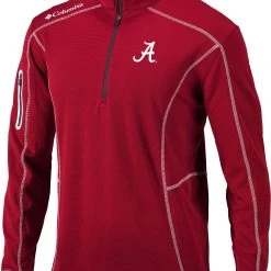 Columbia Men's Alabama Crimson Tide Crimson Shotgun Quarter-Zip Shirt