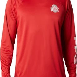 Columbia Men's Ohio State Buckeyes Scarlet Terminal Tackle Long Sleeve T-Shirt