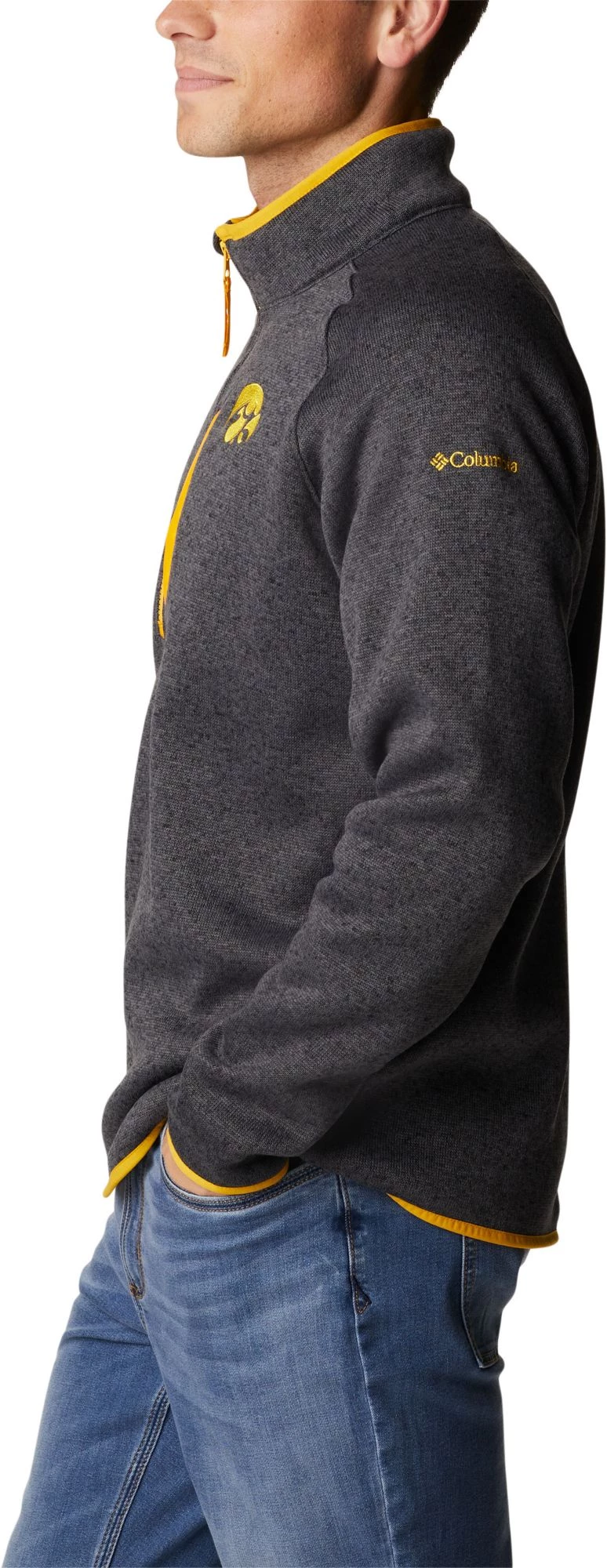 Columbia Men's Iowa Hawkeyes Black Canyon Point Half-Zip Pullover Fleece Jacket 4 Columbia Men's Iowa Hawkeyes Black Canyon Point Half-Zip Pullover Fleece Jacket - Image 2