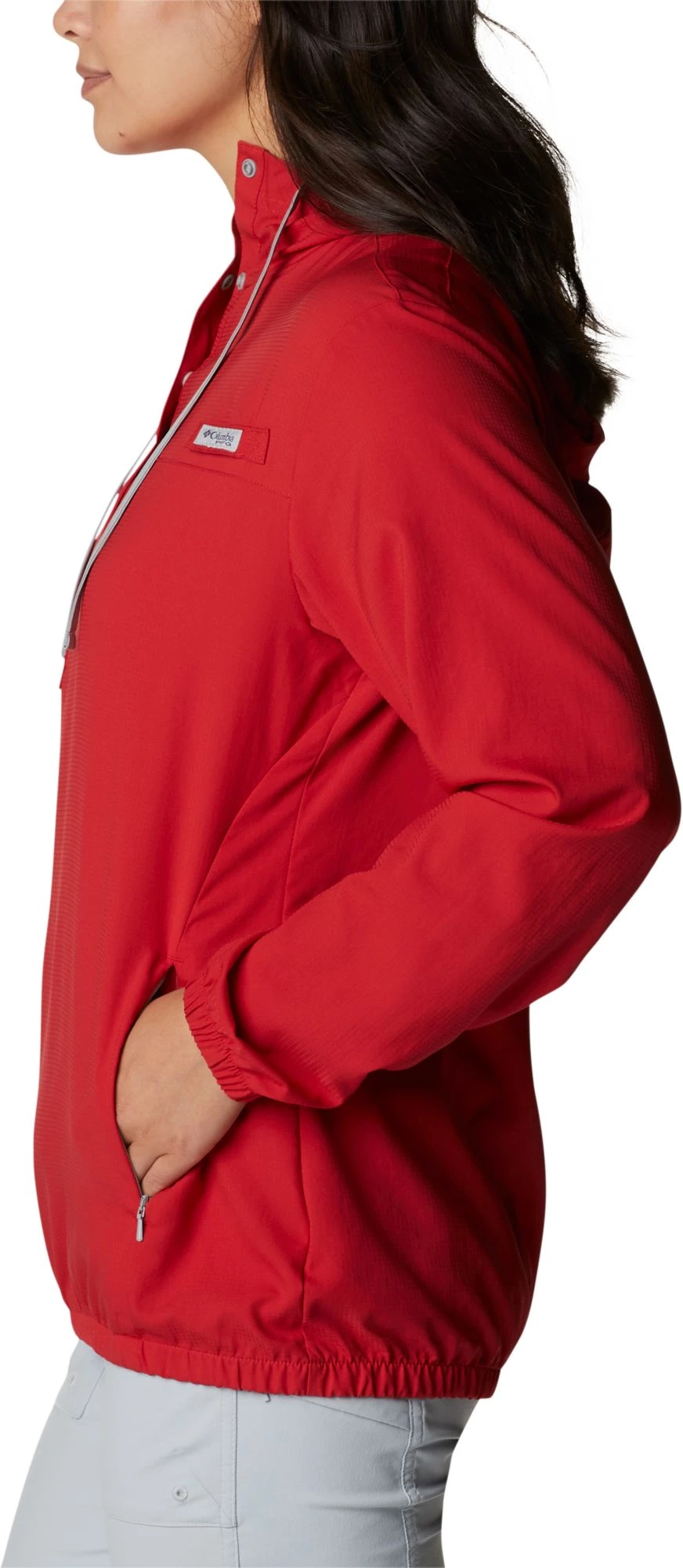 Columbia Women's Ohio State Buckeyes Red Tamiami Quarter-Snap Long Sleeve Hooded Shirt 5 Columbia Women's Ohio State Buckeyes Red Tamiami Quarter-Snap Long Sleeve Hooded Shirt - Image 3