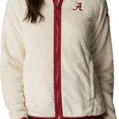 Columbia Women's Alabama Crimson Tide White Fire Side Sherpa Full-Zip Jacket