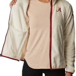 Columbia Women's Alabama Crimson Tide White Fire Side Sherpa Full-Zip Jacket -Columbia Sales Store unnamed file 4250