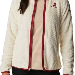 Columbia Women's Alabama Crimson Tide White Fire Side Sherpa Full-Zip Jacket -Columbia Sales Store unnamed file 4251
