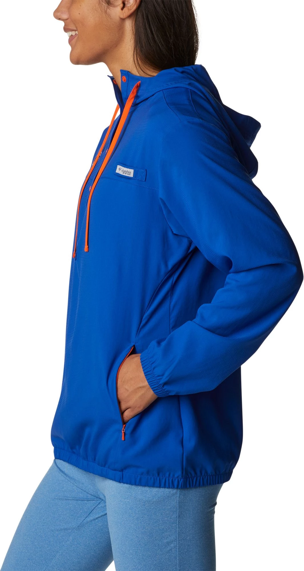 Columbia Women's Florida Gators Blue PFG Tamiami Quarter-Snap Long Sleeve Hooded Shirt 4 Columbia Women's Florida Gators Blue PFG Tamiami Quarter-Snap Long Sleeve Hooded Shirt - Image 2
