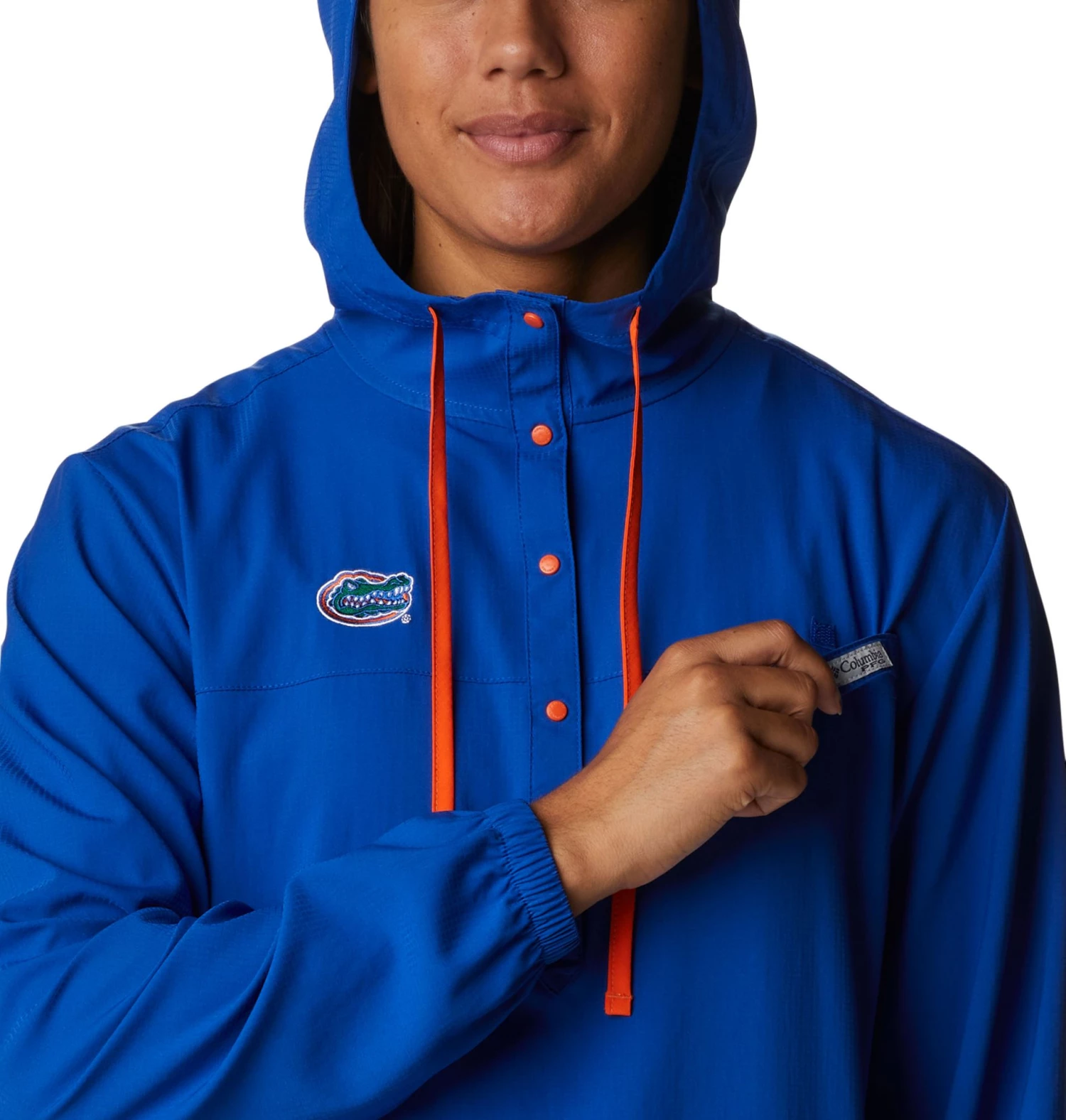 Columbia Women's Florida Gators Blue PFG Tamiami Quarter-Snap Long Sleeve Hooded Shirt 5 Columbia Women's Florida Gators Blue PFG Tamiami Quarter-Snap Long Sleeve Hooded Shirt - Image 3
