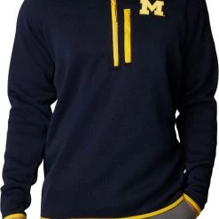 Columbia Men's Michigan Wolverines Blue Canyon Point Half-Zip Pullover Fleece Jacket