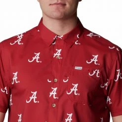 Columbia Men's Alabama Crimson Tide Crimson CLG Super Slack Tide™ Short Sleeve Shirt -Columbia Sales Store unnamed file 4275