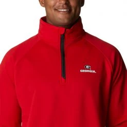Columbia Men's Georgia Bulldogs Red PFG Terminal Tackle Quarter-Zip Pullover Shirt -Columbia Sales Store unnamed file 4279