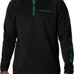 Columbia Men's Oregon Ducks Black PFG Terminal Tackle Quarter-Zip Pullover Shirt