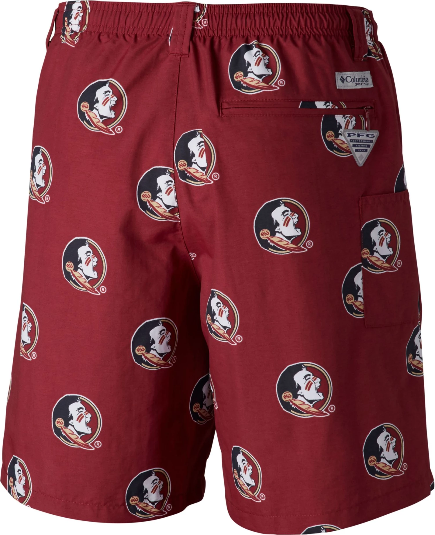 Columbia Men's Florida State Seminoles Garnet Backcast II Printed Performance Shorts 4 Columbia Men's Florida State Seminoles Garnet Backcast II Printed Performance Shorts - Image 2