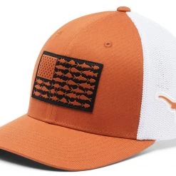Columbia Men's Texas Longhorns Burnt Orange PFG Flag Mesh Fitted Hat