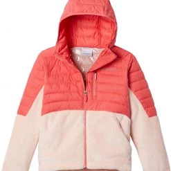 Columbia Girls' Powder Lite Novelty Hooded Jacket Blush Pink/peach Blossom