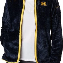 Columbia Women's Michigan Wolverines Blue Fire Side Sherpa Full-Zip Jacket