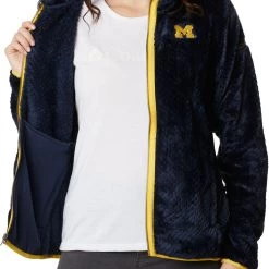 Columbia Women's Michigan Wolverines Blue Fire Side Sherpa Full-Zip Jacket -Columbia Sales Store unnamed file 4310