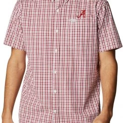 Columbia Men's Alabama Crimson Tide Crimson Rapid Rivers Button Down Shirt