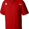 Columbia Men's NC State Wolfpack Red Tamiami Short Sleeve Button Down Shirt -Columbia Sales Store unnamed file 4323