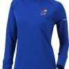 Columbia Women's Kansas Jayhawks Blue Flop Shot Half-Zip Pullover Shirt -Columbia Sales Store unnamed file 4327